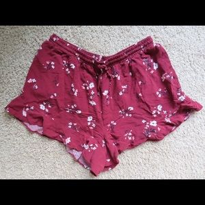 Mossimo Burgundy/Maroon Floral Shorts